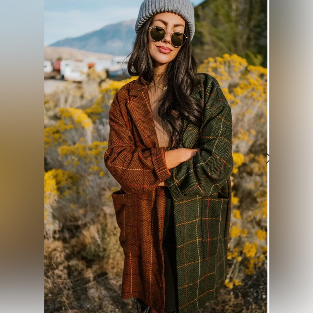 Dressed in Lala Scorpio Half and Half Coat in Pine/Brown - Size L/XL NWT